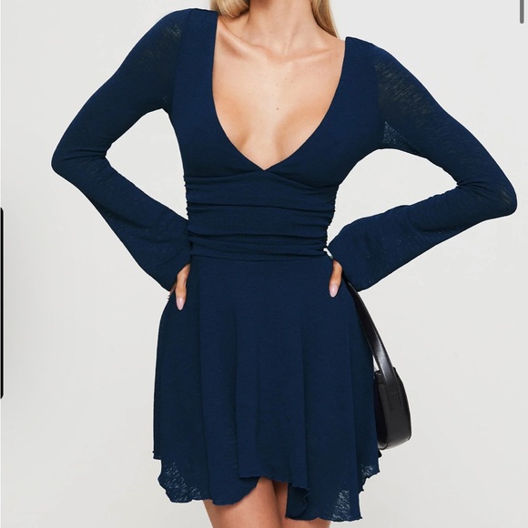 Princess Polly Nautia Long Sleeve Romper in Navy - Picture 2 of 5